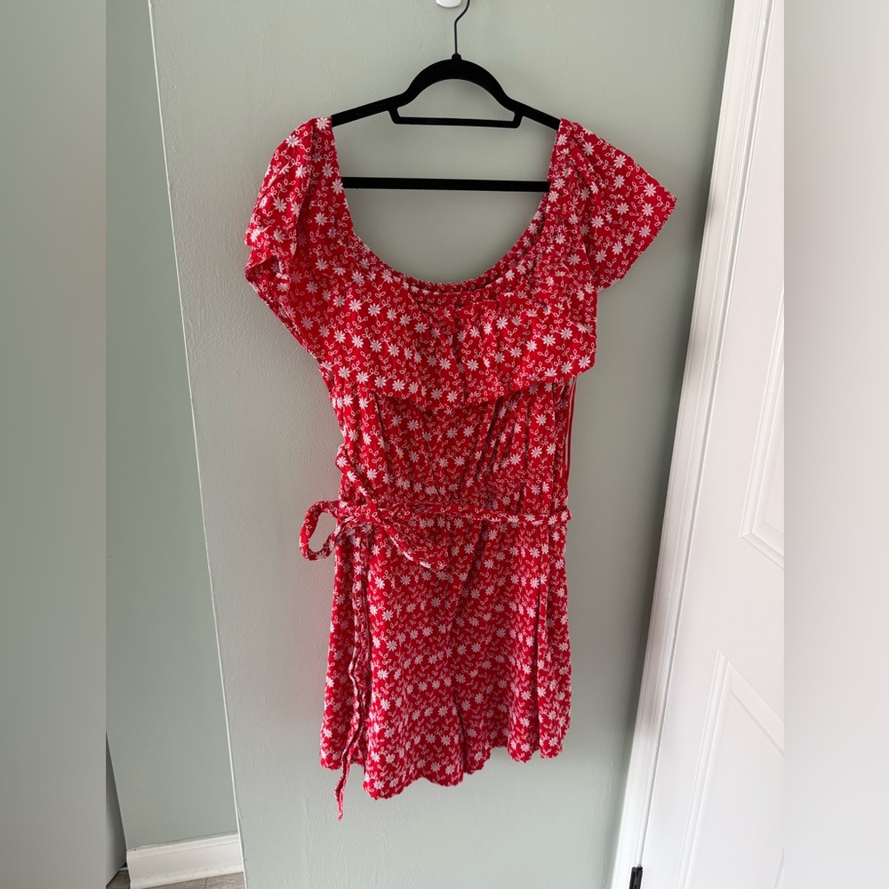 Off-The-Shoulder Embroidered Romper - Picture 4 of 6